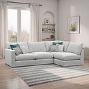 Malvern 4 Seat Left Hand Modular Corner Sofa in Silver fabric - Group 4