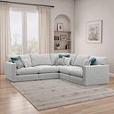 Malvern 5 Seat Modular Corner Sofa in Silver fabric - Group 3