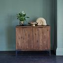 Detroit Solid Hardwood and Metal Small Sideboard