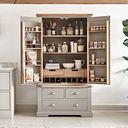 St. Ives Natural Oak and Light Grey Painted Large Larder