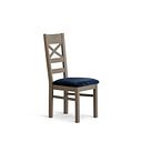 St Ives Light Grey Painted Chair with Brooklyn Hummingbird Blue Crushed Chenille Seat