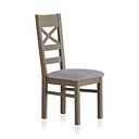 St Ives Light Grey Painted Chair with Dappled Silver Fabric Seat