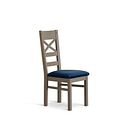 St Ives Light Grey Painted Chair with Heritage Royal Blue Velvet Seat