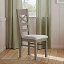 St Ives Light Grey Painted Chair with Plain Grey Fabric Seat