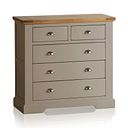 St Ives Natural Oak and Light Grey Painted 2+3 Drawer Chest