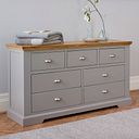 St Ives Natural Oak and Light Grey Painted 3+4 Drawer Chest