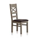 St Ives Light Grey Painted Chair with Plain Charcoal Fabric Seat