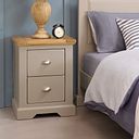 St Ives Natural Oak and Light Grey Painted Bedside Table