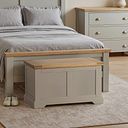 St Ives Natural Oak and Light Grey Painted Blanket Box