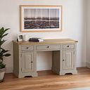 St Ives Natural Oak and Light Grey Painted Computer Desk
