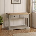 St Ives Natural Oak and Light Grey Painted Console Table