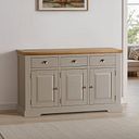St Ives Natural Oak and Light Grey Painted Large Sideboard