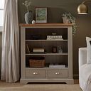 St Ives Natural Oak and Light Grey Painted Small Bookcase