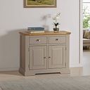 St Ives Natural Oak and Light Grey Painted Small Sideboard