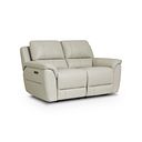 Theo 2 Seater Power Recliner Sofa in Bone China Leather