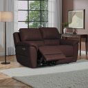 Theo 2 Seater Power Recliner Sofa in Chestnut Leather