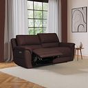 Theo 3 Seater Power Recliner Sofa in Chestnut Leather
