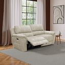 Theo 3 Seater Power Recliner Sofa in Marble Cream Fabric