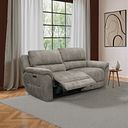 Theo 3 Seater Power Recliner Sofa in Marble Mink Fabric