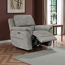 Theo Power Recliner Armchair in Dexter Stone Fabric