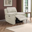 Theo Power Recliner Armchair in Marble Cream Fabric