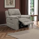 Theo Power Recliner Armchair in Marble Mink Fabric