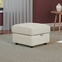 Theo Storage Footstool in Bone China Leather