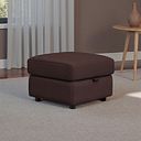 Theo Storage Footstool in Chestnut Leather
