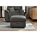 Theo Storage Footstool in Elephant Grey Leather