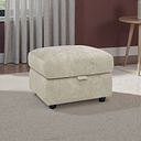 Theo Storage Footstool in Marble Cream Fabric