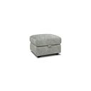 Theo Storage Footstool in Marble Silver Fabric