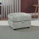 Theo Storage Footstool in Marble Silver Fabric