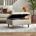 Thornley Storage Footstool in Ivory Fabric