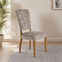 Upholstered Curve Back Plain Truffle Fabric Chair with Solid Oak Legs