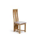 Waterfall Natural Solid Oak Chair with Heritage Mink Velvet Seat