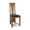 Waterfall Rustic Solid Oak Chair with Verona Charcoal Fabric Seat
