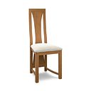Waterfall Rustic Solid Oak Chair with Verona Cream Fabric Seat