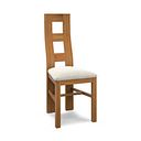 Wave Back Rustic Solid Oak Chair with Verona Cream Fabric Seat