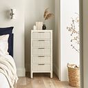 Wren White Painted Solid Oak 5 Drawer Tallboy