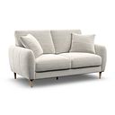 Zara 2 Seater Sofa in Canna Light Grey Fabric