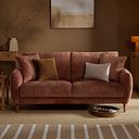 Zara 3 Seater Sofa in Arlan Copperwood  Fabric