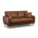 Zara 3 Seater Sofa in Chestnut Brown Leather