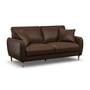Zara 3 Seater Sofa in Dark Brown Leather