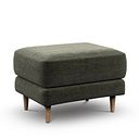 Zara Footstool in Canna Dark Green Fabric