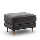 Zara Footstool in Canna Dark Grey Fabric