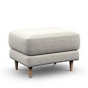 Zara Footstool in Canna Light Grey Fabric