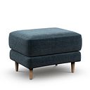Zara Footstool in Steel Blue Fabric