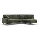 Zara Left Hand Corner Chaise Sofa in Arlan Mossy Fabric