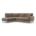 Zara Left Hand Corner Chaise Sofa in Arlan Smokestone Fabric