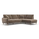 Zara Left Hand Corner Chaise Sofa in Arlan Smokestone Fabric